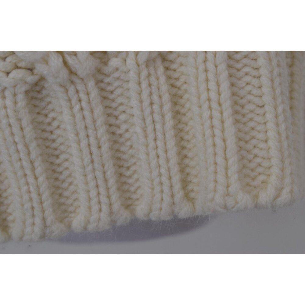 Vintage 80s Beige Acrylic Granny Sweater size S - Picture 5 of 10